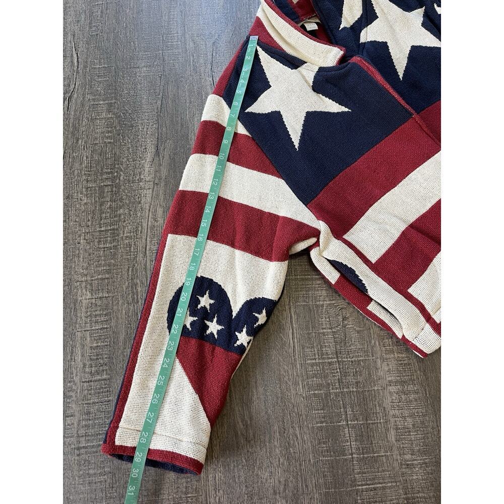 Vintage Painted Pony Patriotic USA Flag Tapestry Woven Jacket Womens One Size - Picture 9 of 10